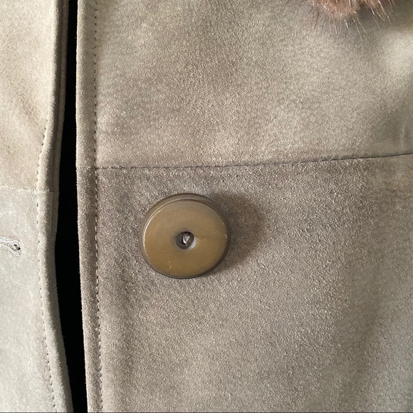 Vintage Fur Trimmed Opera Coat 60’s Suede Patchwork Mink Collar Leather Womens - Picture 6 of 11